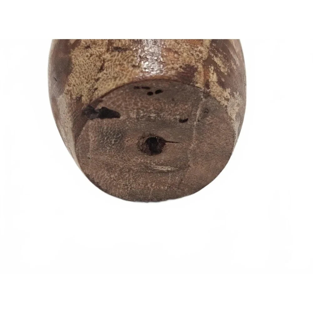 Small Vintage Wooden Vase with Natural Finish